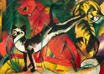 Picture: Three cats (1913) - Franz Marc - Dreams featuring animals are very frequent, therefore they play a key role for the interpretation of dreams.
